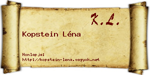 Kopstein Léna névjegykártya